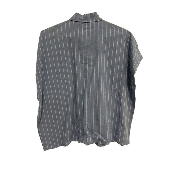 DG2 by Diane Gilman Shirt XS/Small Striped Short Sleeve Blue White Coastal NEW - Picture 2 of 9